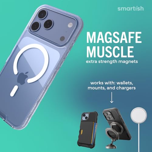 Image of Smartish iPhone 17 Pro Max MagSafe Clear Case - Gripmunk Magnetic Slim Case [Lightweight + Protective] Anti-Yellowing Thin Grip Clear Cover for Apple iPhone 17 Pro Max - Clearly Clear