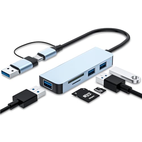 Extensor multipuerto USB C de aluminio premium con transferencia USB 3.0 y ranuras SD