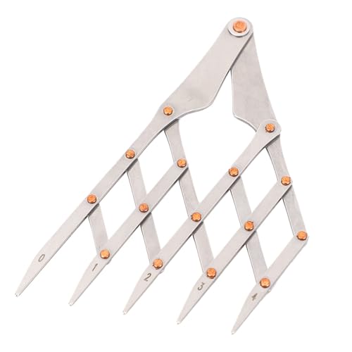 Distance Gauge, Equal Space Divider, Stainless Steel Ruler, Sewing Supplies with Quick Marking, and Various Crafting Projects (5 Teeth Without Lock Function)