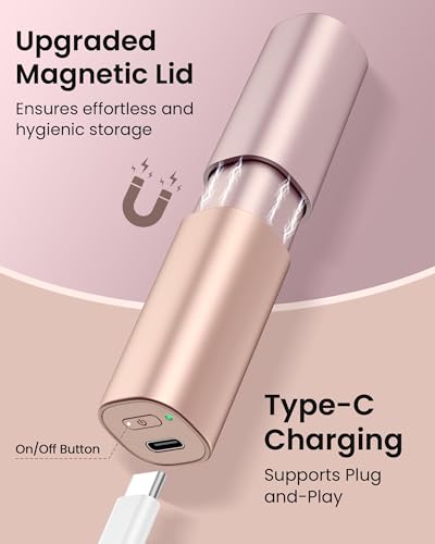 iFANZETECH Rasuradora Facial Mujer Afeitadora Facial: Mini Afeitadora Eléctrica, sin Dolor Elimina el Vello Cara, Labios, Barbilla, Mejillas, Frente, para Premaquillaje, USB-C Recargable, Regalo Mujer - imagen 6