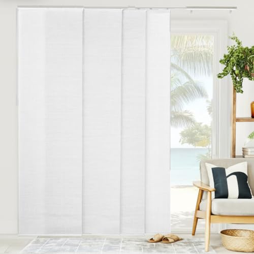 CHICOLOGY Panel Track Blinds for Sliding Glass Door, Adjustable Track for Patio Entry, Large Windows, Closet Opening and Room Divider, Trim to Fit Fabric Shades, 46 to 86 W x 96 H, White