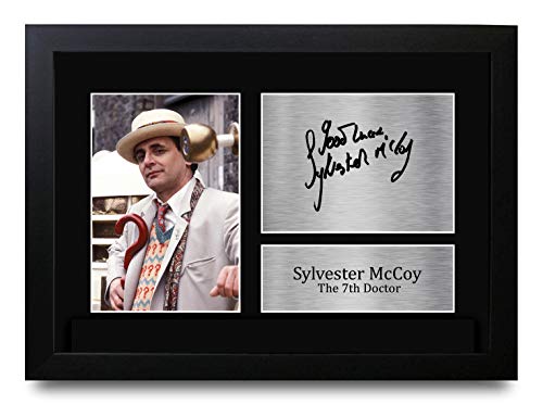 Photo Sylvester McCoy Dr Who Autographe Cadre A4 évite la dégradation pour collectionneur