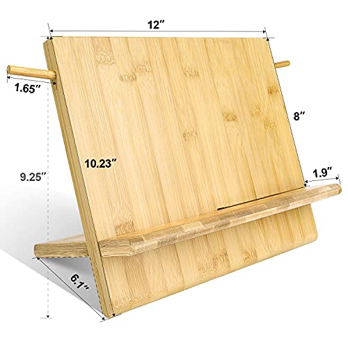 Homekoko Bamboo Wood Magnetic Knife Block, Powerful Magnetic Knives Holder, Large Capacity Knife Organizer Block And Storage, Recipe Display Stand #TOP5
