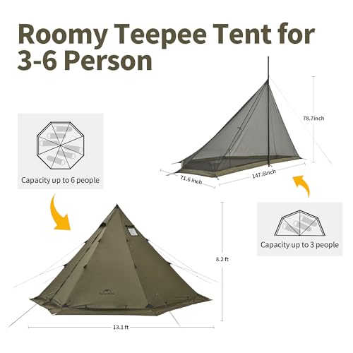 Carpa Teepee Naturehike Ranch Fire con Malla Interior miniatura 2