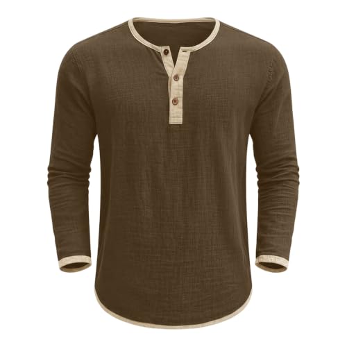 Camiseta Henley cómoda de algodón transpirable que no pierde la forma 4