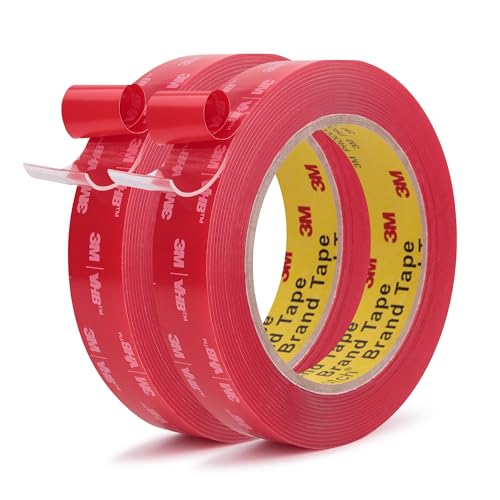 Image of 3M Double Sided Tape, Heavy Duty, 0.75 inch x 13.8Ft, 4910, Clear 2 Pack | Heavy Duty, Acrylic Permanent Adhesive, Waterproof Foam Tape for Home Office Car, Decorative Materials and Trims