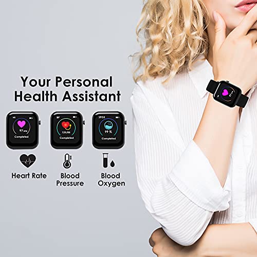 Image of Probus P15 Full Touch Smart Watch 1.69 inch Industry Leading Display With 7 Days Battery Life, IP67 Water Resistant ,Blood Oxygen and Heart Rate Monitor, Sleep & Step Tracker, Smart Notification And Multiple Watch Faces(Black)