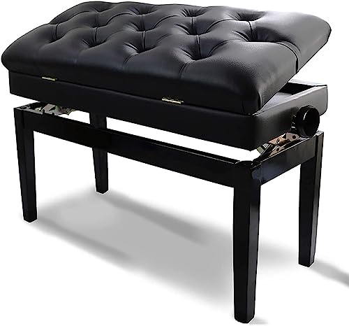 GTHTUHFD Taburete De Piano para Banquete Familiar, Tocador, Banco De Piano Ajustable para Dúo con Almacenamiento De Música, Madera Maciza, Cojín Grueso Ergonómico, Acolc,A