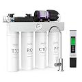 SimPure Tankless Reverse Osmosis System, NSF/ANSI 58 Certified, Under Sink RO Water Filter System 400 GPD, 8 Stage Water Filtration Near 0 TDS + TDS Meter Digital Water Tester