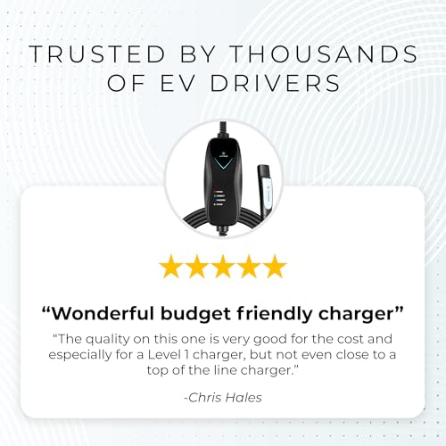 Image of Lectron Level 1 Tesla Charger - 120V, 15 Amp, NEMA 5-15 Plug, 16 ft Extension Cord - Portable Electric Car Charger for Tesla - Compatible with All Tesla Models X /Y /3 /S /Cybertruck