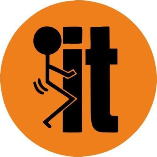 (3 Pack) F-K IT Circle Vinyl Hard Hat Helmet Decal by StickerDad® - Size: 2" Round Color: Orange/Black - Hard Hat, Helmet, Windows, Walls, Bumpers, Laptop, Lockers, etc.