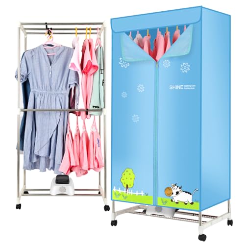 Image of Supvox Clothes Dryer with 360 Degree Hot Wind Circulation Clothes Dryer Easy Assembly Double Layer Stainless Steel Rack with Ventilation Smart 180 mins Timer Design