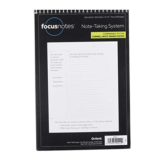 Oxford Innovative Steno Project Ruled Notebook (TOPS), 90222, White