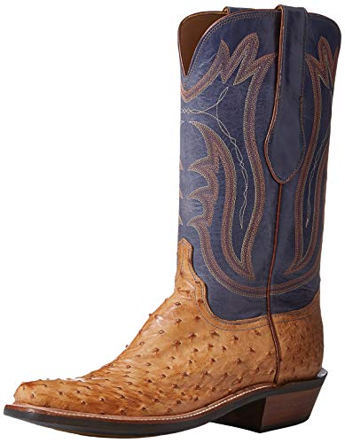 Lucchese Bootmaker Men's Hector Western Boot, Tan/Navy, 7.5 2E Us #TOP7
