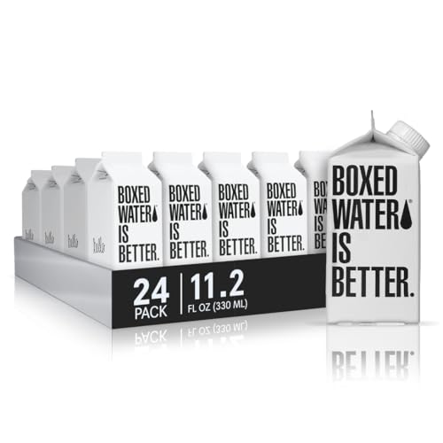 Boxed Water 11.2 oz. (24 Pack) – Better Than Premium Plastic Purified Drinking Water BPA-Free, Refillable Reusable Cartons - Mini