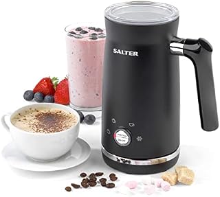 Salter EK4635 Electric Milk Frother Steamer, Latte, Cappuccino & Hot Chocolate Frother, with Hot, Cold and Frothy Function, Removable Whisk & Non-Stick Coating, Swivel Base & Cordless Design, 500 W