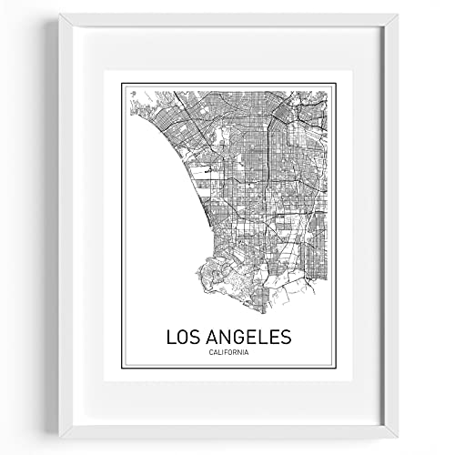 Los Angeles Map City Map Posters Los Angeles Print California Print California Map Los Angeles Poster Black And White Map Print Map Wall Art Modern Map Art Scandinavian Poster 8X10 #TOP2