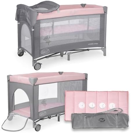 ms BabyWorld Comlet Travel Cot 2 Heights | Up to 15 kg | Newborn Height | Side O...