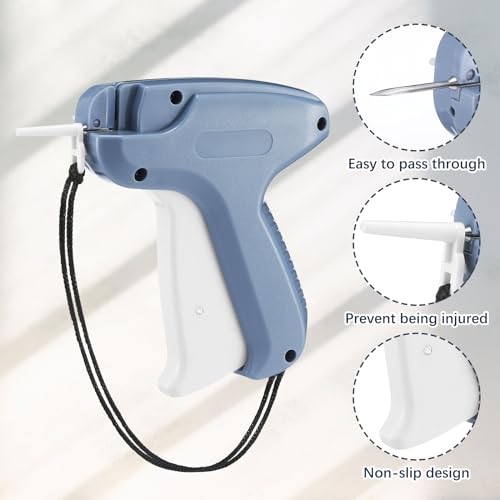 Image of Honoson 3 Pcs Tagging Gun Applicator with 15 Steel Needles,Blue | Clothing Tag Attacher for Boutique Consignment Retail, Label System for Price Tags Sales, Ergonomic Grip Wrist Strap