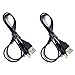 Generic 2 pezzi Cavo adattatore USB da A a CC 5 V 4,0 mm x 1,7 mm Cavo di ricambio per caricatore da 80 cm Adatto per PSP