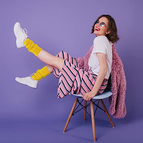 Image of ONUPGO Leg Warmers for Women 80s Party Accessories 80s Neon Knit Ribbed Leg Warmers Girls Junior Winter Leg Warmers Socks