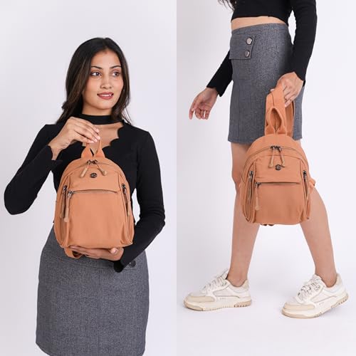 Image of TS WITH TECHSUN Women's Small Mini Backpack Purse | Water-Resistant Compact Bag for Travel, Casual Outings | Fits Only Essentials (L) 20 X (W) 14 X (H) 24 CM