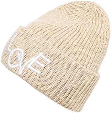Damen Wintermütze Mit Love-Stickerei - Kuschelige Beanie Für Kalte Tage