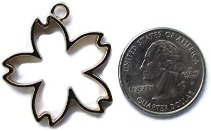 5 Gold Flower Open Bezels for Resin, Open Back Bezel Pendant Blanks for Jewelry Making