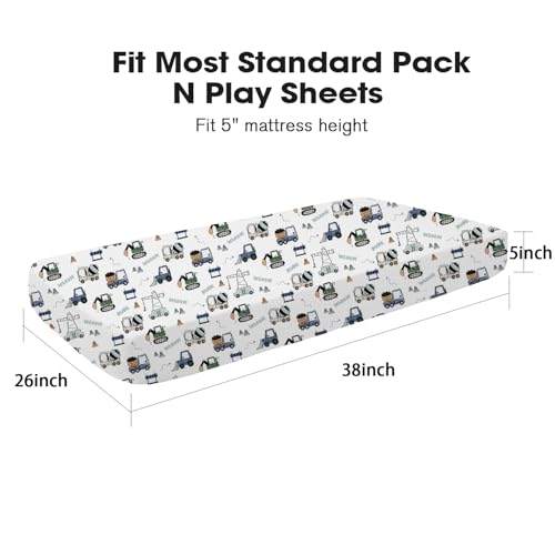 Image of Little Grape Land Pack and Play Sheets Mini Crib Sheets Soft Breathable Pack N Play Sheets, Playard Fitted Sheet 2 Pack Stretchy Fits 38 inchx26 inch Playard Mattress