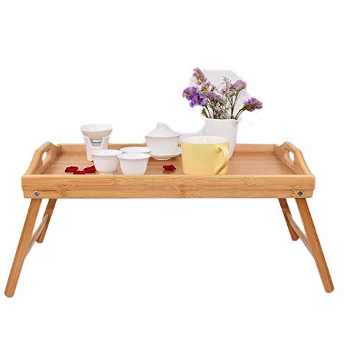 HOMDO Plateau Petit Dejeuner Lit pour Ordinateur Portable Pliant,Canapé-Lit Robuste avec Poignées Transport Table Appoint Table de Service, 45 * 30 * 6cm Cover