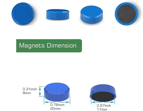 Miniatura 8 de YUGOOD 50 imanes coloridos para nevera, bonitos imanes para pizarra blanca, imanes redondos para refrigerador, pequeños imanes de pizarra blanca