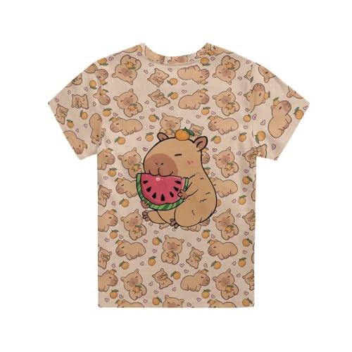 Image of WELLFLYHOM Kids Tshirts Girls Boys Short Sleeve Crewneck Tees Shirts Casual Sport Pullover Tops Size 3-16 Years