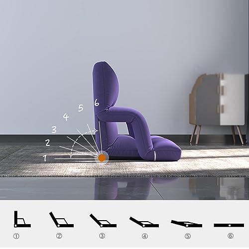 Canapé pliable de sol rouge et fauteuil de lecture inclinable multi-position - 5