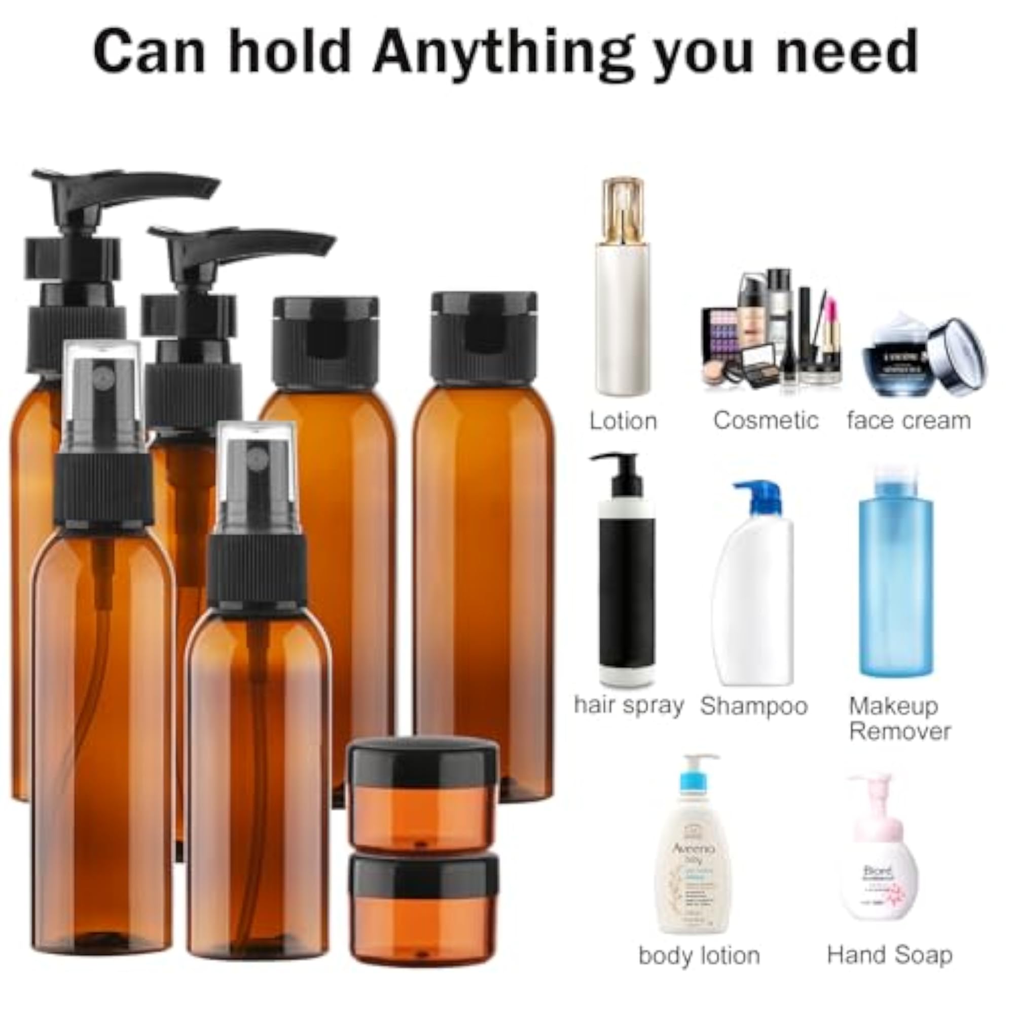 TSA Approved Travel Size Toiletry Bottles, 13 Pack