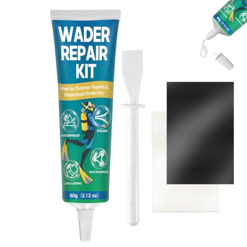 Wetsuit Repair Kit Wader Patch Kit Flexible Wader Repair Glue Durable Waterproof Adhesive Seals Cracks Rips Tears & Holes on PVC Inflatables Tents and More