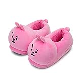 BT21 Official Merchandise by Line Friends - Cooky Character Plush House Slippers for Women, Pink