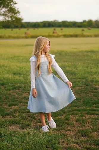 Image of HIHA Little Girls Adjustable Corduroy Pinafore Overall Dress Set Size 6-12