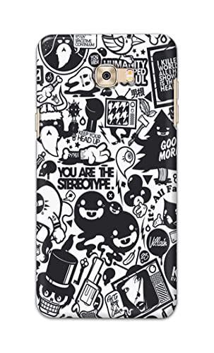 Image of Printed Hard Back Cover Case for Samsung Galaxy C7 Pro Back Cover (Mixed Cartoon) -1302