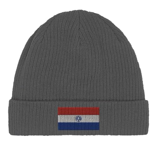 Bonnet en coton drapeau du Paraguay couvre-chef hivernal tricoté pour homme et femme