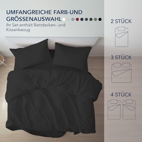 Dreamzie - Bettwäsche 135x200 + 1 Kissenbezug 80x80cm - Dunkelgrau – Ansicht 6