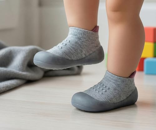 Image of Baby Sock Shoes Boys Girls First Walking Shoes Non-Slip Slippers Soft Sole Sneakers Toddler Infant Babygirl