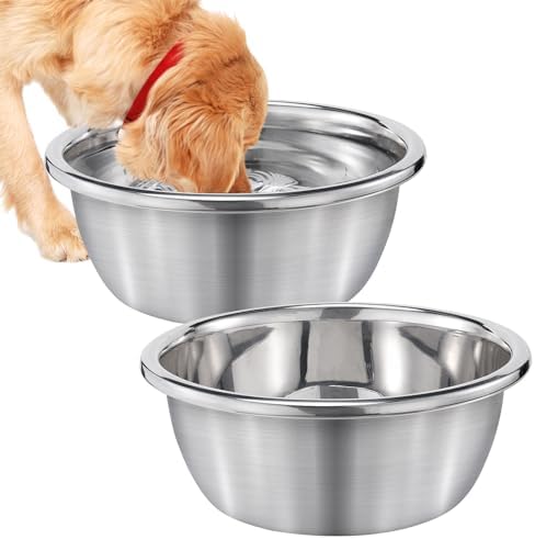 2Pcs 1.3 Gallons Large Dog Bowls - Food Grade Stainless Steel Met...