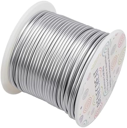 BENECREAT 12 17 18 Guage Aluminum Wire (12 Gauge 100FT) Silver Anodized Jewelry Craft Wire for Beading Floral Making, Jewelry Sculpting Model Making