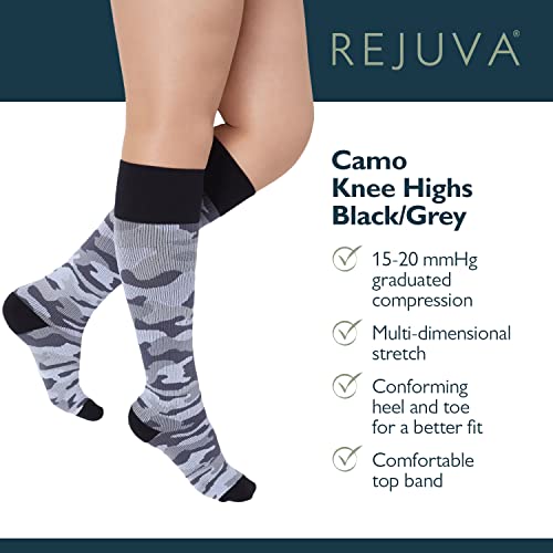 Image of Rejuva Camo 15-20 mmHg Knee High Compression Socks for Women & Men