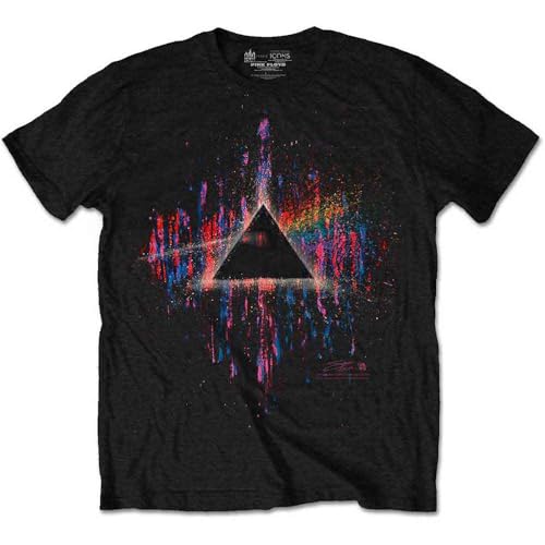 Pink Floyd Dark Side of The Moon T-Shirt Splatter Idéal pour Concerts et Sorties Rock