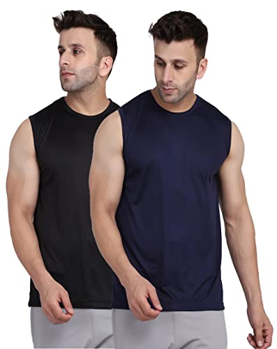 Image of Men's Regular Fit Sleeveless T-Shirt (Pack of 2)