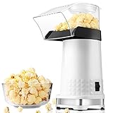 Homdox Popcorn Machine 1200W Hot Air Popcorn Maker Electric Popcorn Maker No Oil Popcorn Popper with Removable Measuring Cup for Home, BPA-Free, 2021 Upgraded Version(White)