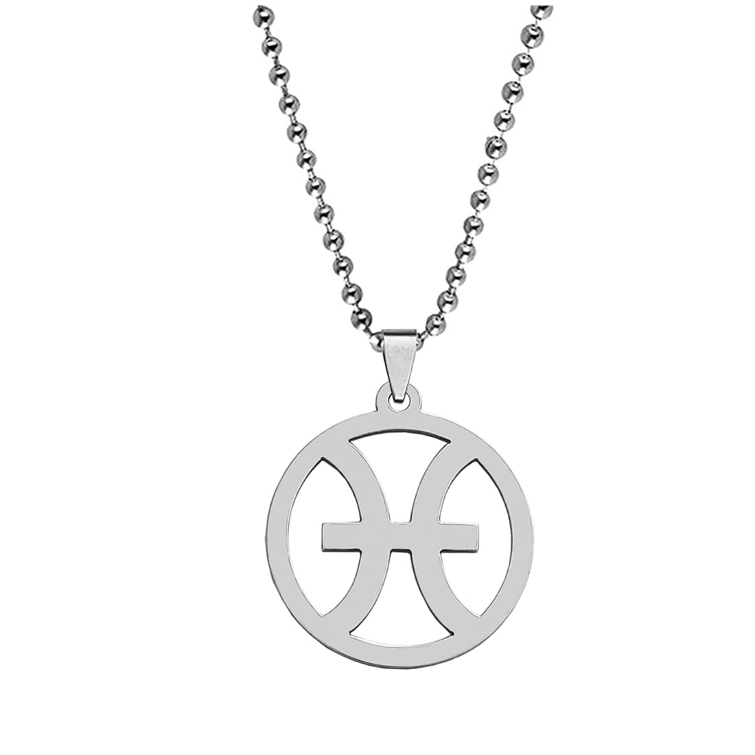 Horoscope Pisces logo Zodiac Sign Silver Stainless Steel Pendant Necklace Chain For Men And Women-image-29