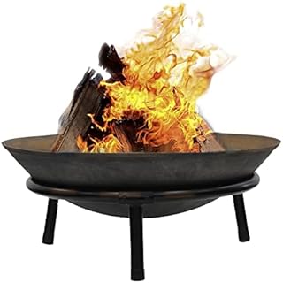 Large Cast Iron Garden Fire Pit Basket Patio Heater Log Wood Charcoal Burner Brazier 50cm Diameter Fire Pit Fire Bowl