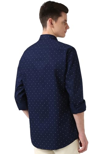 Image of Peter England Men's Cotton Slim Fit Print Shirt